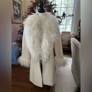 Marvin Richards white Mongolian fur penny lane coat size 12